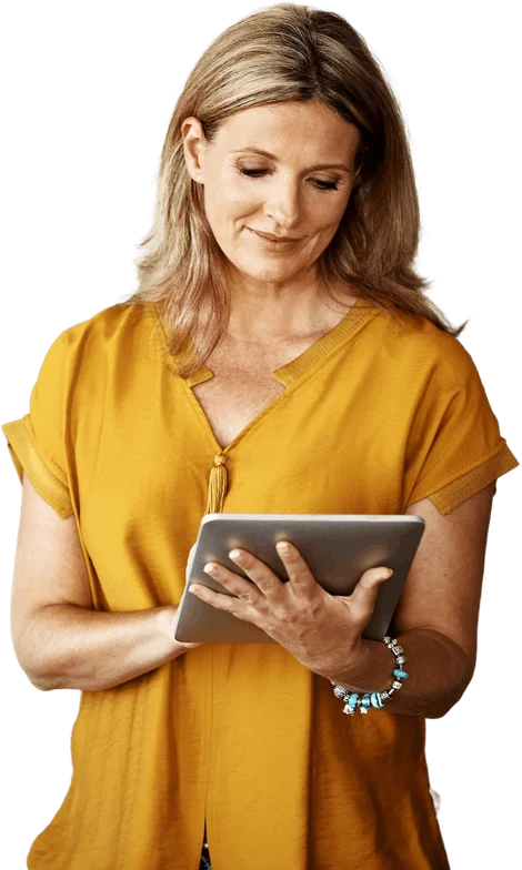 Woman using a tablet